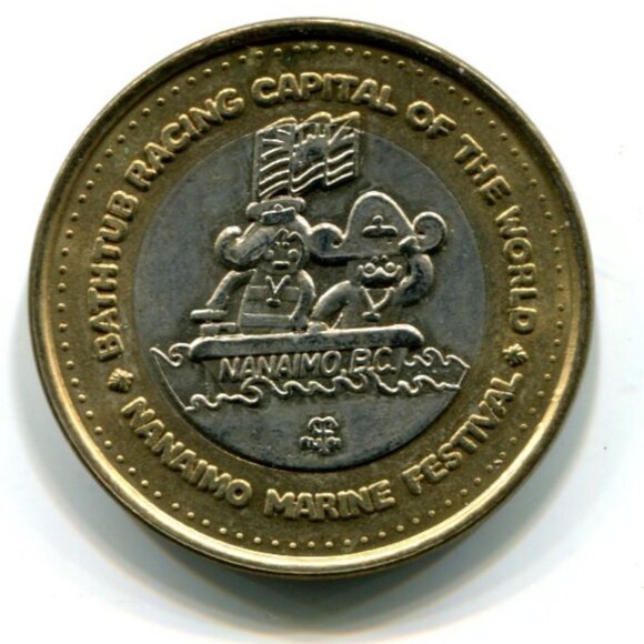2002 Nanaimo BC Marine Festival Commemorative Bimetallic $3 Token (b860-23) - Picture 2 of 2